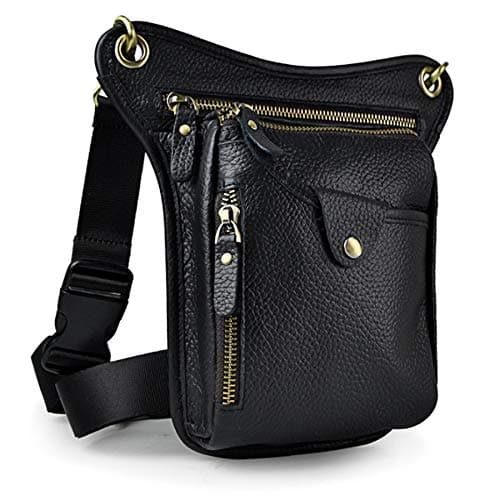 Sac de jambe moto noir