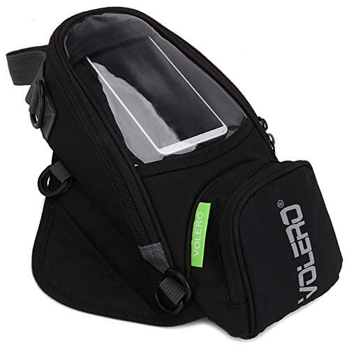 Sacoche réservoir moto avec pochette transparente pour ranger ou utiliser le téléphone mobile