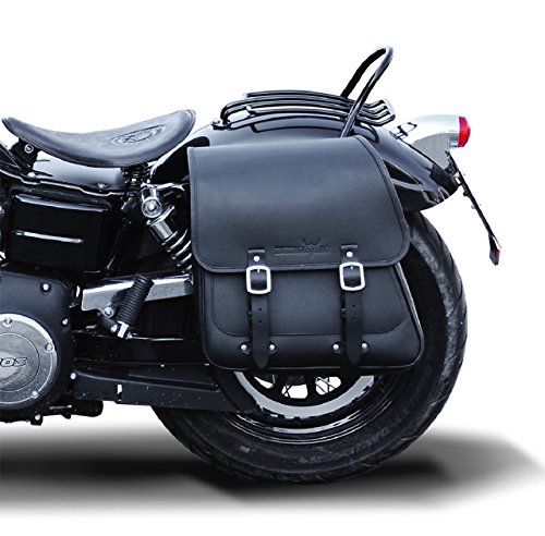 Sacoches cavalières moto en cuir de buffle épais BUFFALO Bag 25 L compatible avec HD Dyna Fat Bob & Dyna Glide Convertible (1991)