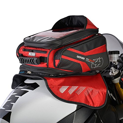 Sacoche de réservoir moto magnétique rouge Oxford