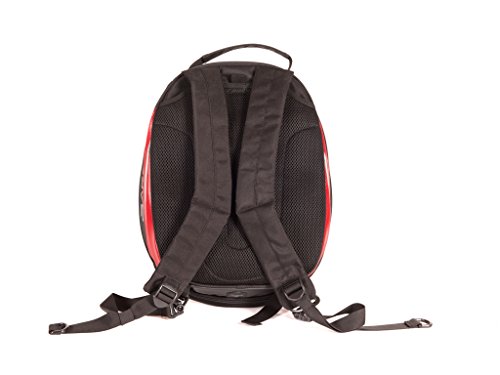Sacoche de réservoir Bagster noire et rouge sportive transformable en sac à dos moto