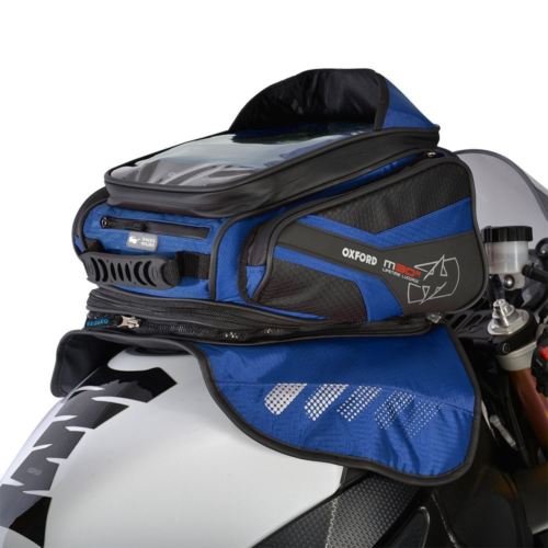 Sacoche réservoir moto universelle Oxford bleue grande capacité 30 litres