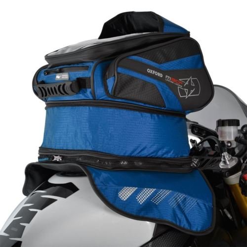 Sacoche réservoir moto universelle Oxford bleue grande capacité 30 litres