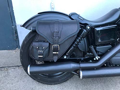 Sacoches cavalière moto en cuir noir Ortelanos