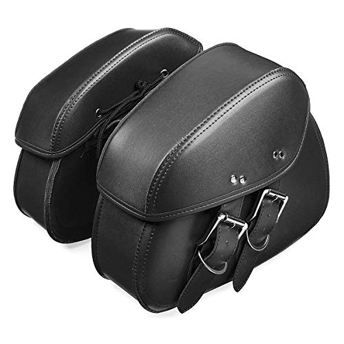 Sacoches cavalières moto de selle en cuir PU universelles pour Harley noires ou marron